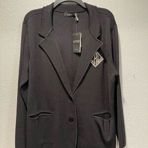 Ralph Lauren Black Women's Blazer with Logo Detail